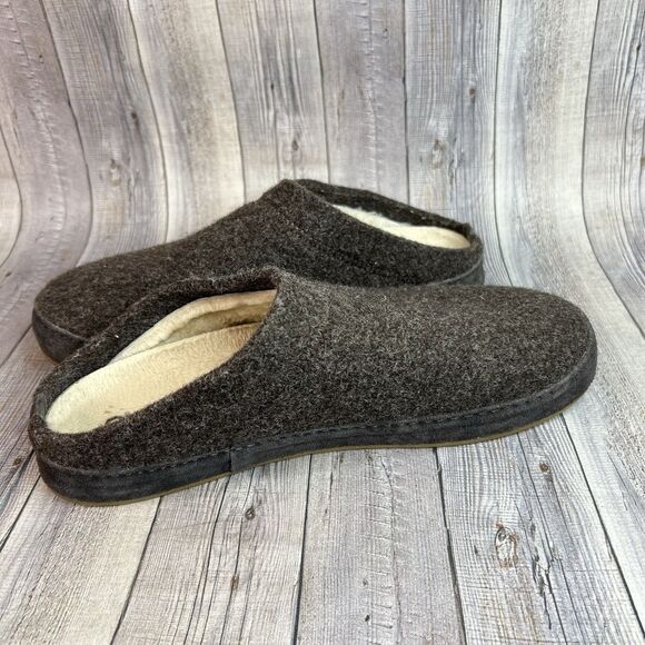 Olukai Hamani Hulu Mule Slippers Warm Slip-On Men\'s 9 Real Sheep Fur Wool Gray main image 7